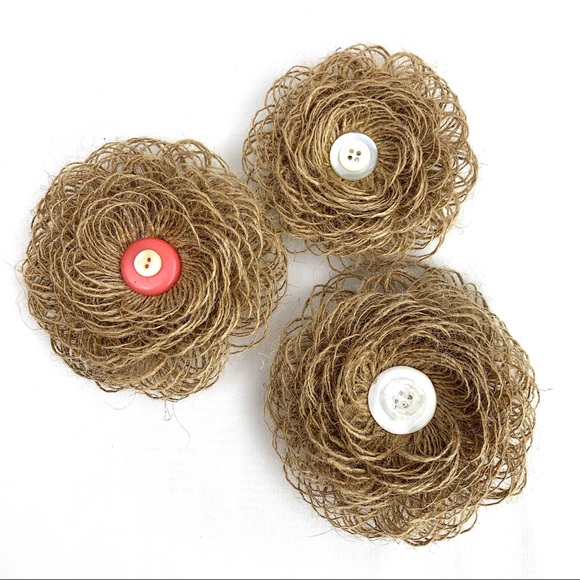 Homemade Other - Burlap Flower Magnets Country Chic Decor